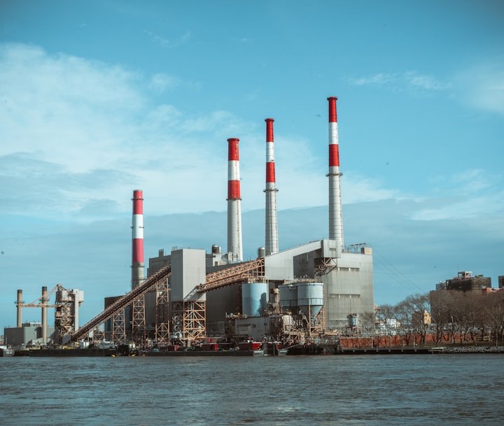 Industrial plant at dusk