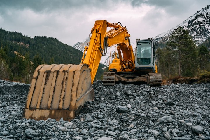 Excavator on a work site